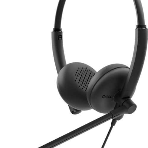 View left-facing Dell Stereo WH125 Wired Headset