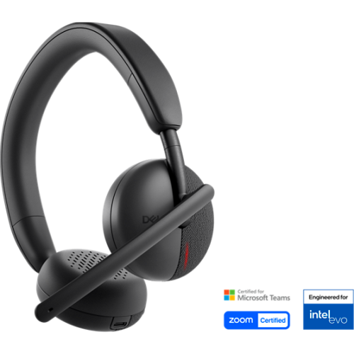 View Side facing Dell Pro Wireless Headset - WL3024, Certified by Microsoft Teams, Zoom Certified and Engineered for Intel Evo.