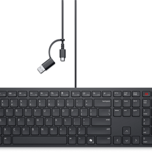 View forward-facing Dell Pro Wired Collaboration Keyboard - KB525C - US English